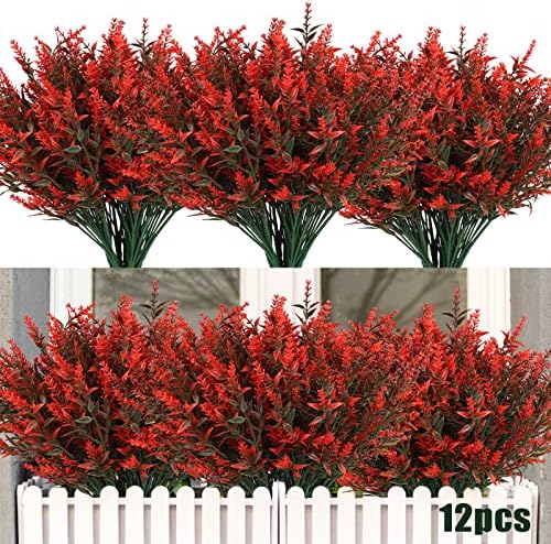 UV Resistant Artificial Lavender Plants 12 Bundles
