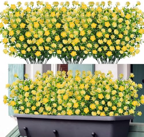 Dremisland 10 Bundles UV Resistant Fake Boxwood Flowers