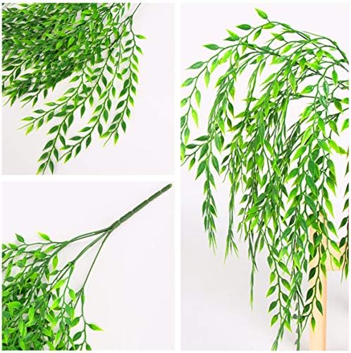 PASYOU Artificial Willow Plants 8-Pack UV Resistant
