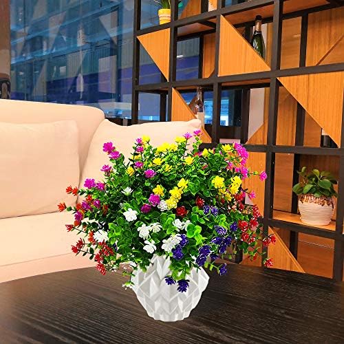 Grunyia 8 Bundles Red-Eucalyptus Artificial Flowers