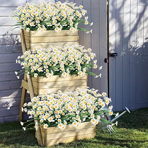 MOOWI Artificial Daisies UV Resistant Garden Decor