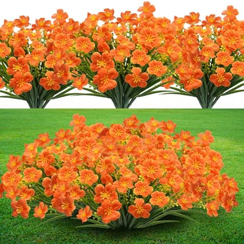 Krissing 8 Pcs Fall Artificial Flowers for Outdoors 1