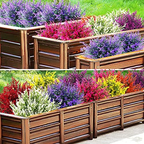 HDZWBNFY Artificial Flowers 12 Bunches UV Resistant White