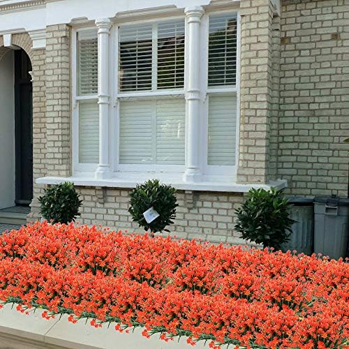 ArtBloom 8 Bundles Artificial Flowers Orange Red