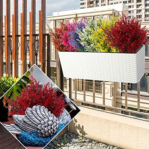NOV FIRE Outdoor Artificial Lavender Flowers 20 Bundles Red