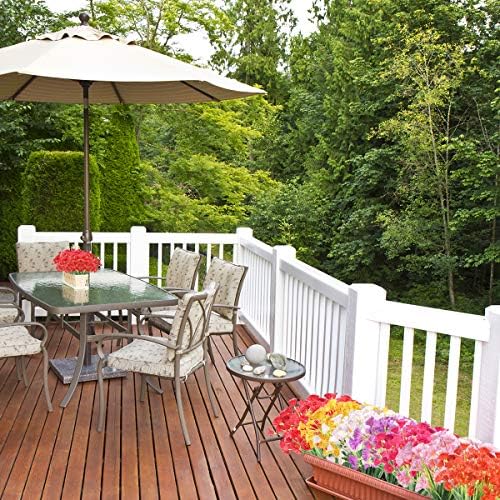 ZEOSTARO 12 Bundles UV Resistant Fake Flowers Pink