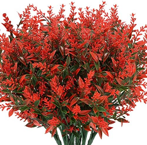 KLEMOO Artificial Lavender Flowers 6PCS Lifelike UV Resistant Decor