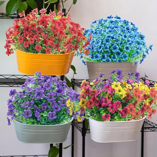 NOV FIRE Artificial Flowers Outdoor Decor Orange Red
