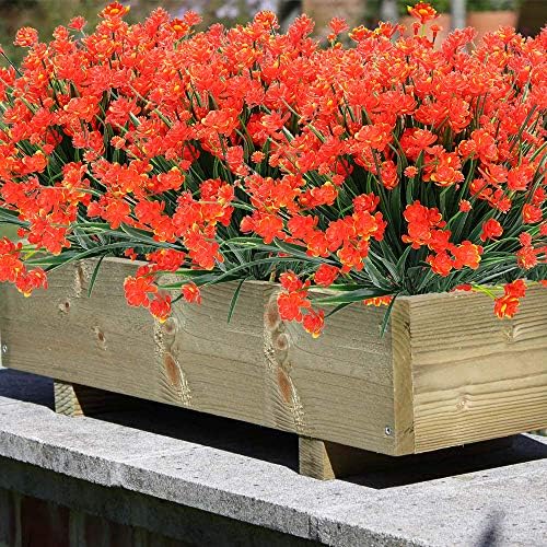 ArtBloom 8 Bundles Artificial Flowers Orange Red