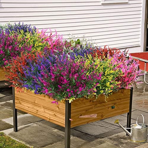 24 Bundles Artificial Lavender Flowers UV Resistant Faux Plants