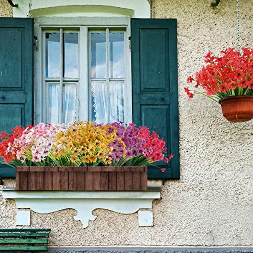 ZEOSTARO 20 Bundles Artificial Deep Red Flowers