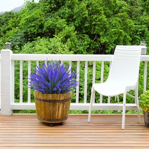 LikSoor 8 Bundle Artificial Lavender Flowers UV Resistant