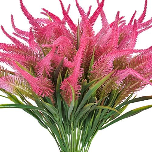 BOUGUI Artificial Fake Flowers 6 Bundles UV Resistant Decor
