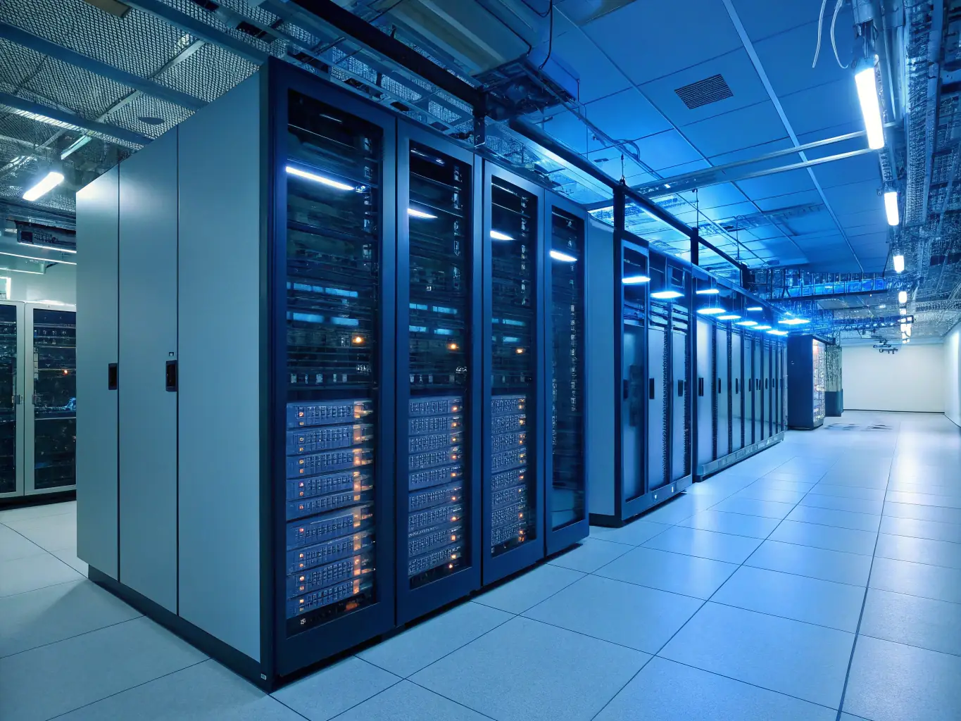 An image showcasing a secure data center with advanced security measures in place, representing CipherHive's expertise in data security solutions.