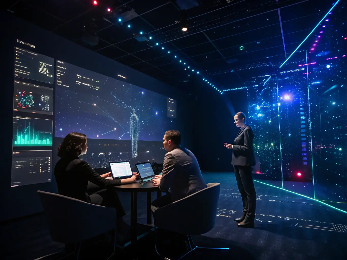 An image illustrating a digital transformation workshop with diverse participants engaged in discussions, representing CipherHive's digital transformation consulting services.